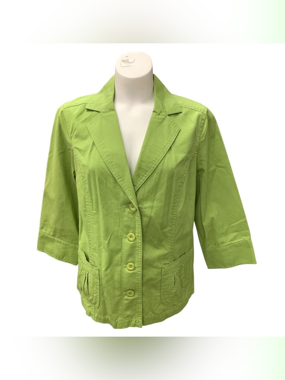 Northern Reflections Bright Lime Green Three-Button Blazer Size M